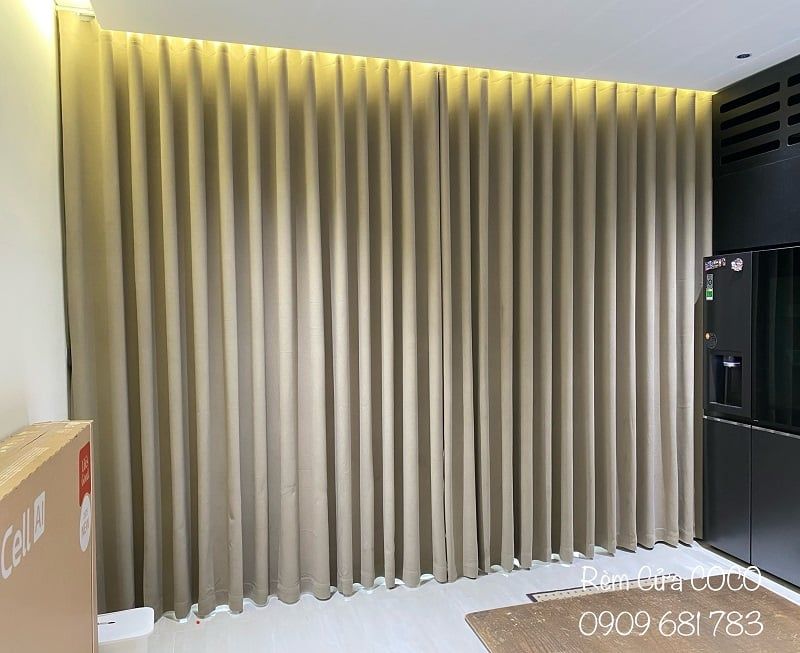 Rèm vải bố màu nâu 3625