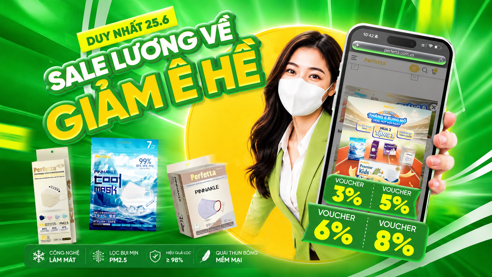 SALE LƯƠNG VỀ – DEAL CHỒNG DEAL CÙNG PERFETTA, MUA 2 TẶNG 1 VÀ GIẢM ĐẾN 8%