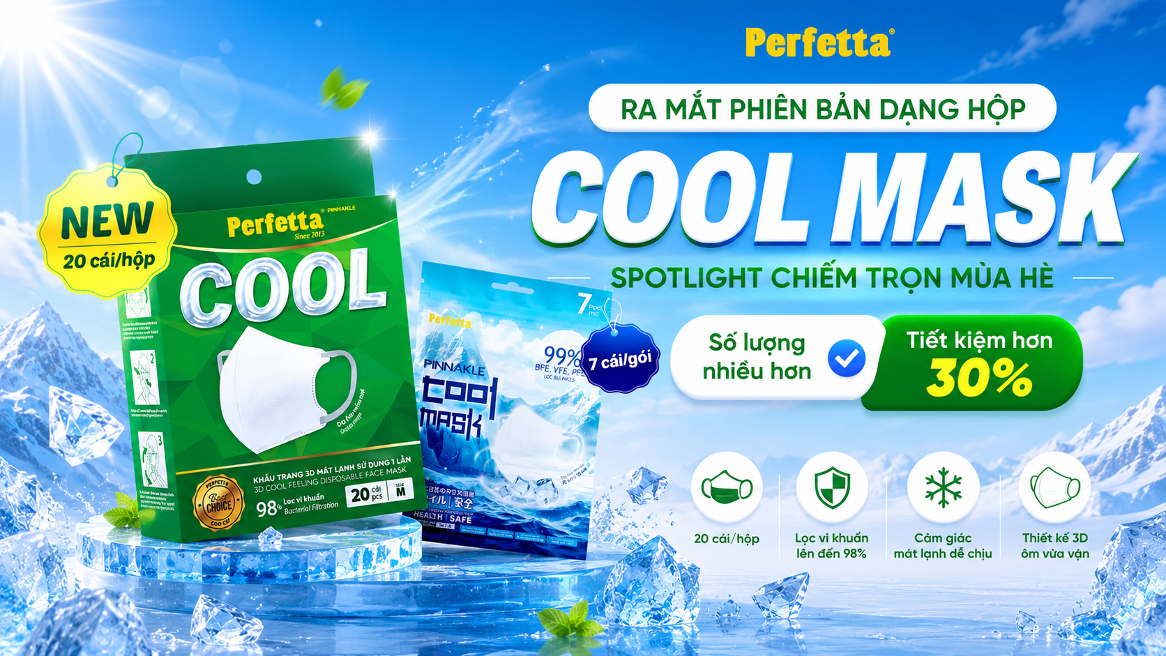 Perfetta Chính Thức Ra Mắt Phiên Bản Hộp Cool Mask – Mát Lạnh Dễ Chịu, Tiết Kiệm Hơn Cho Nhu Cầu Sử Dụng Hằng Ngày