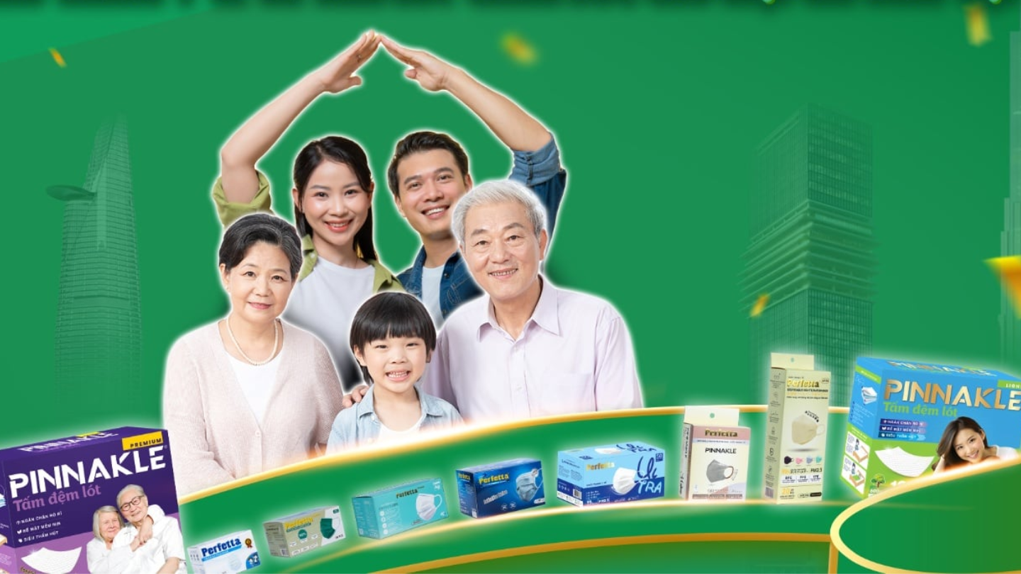 Khẩu trang y tế và tấm lót chăm sóc cho mọi gia đình Việt
