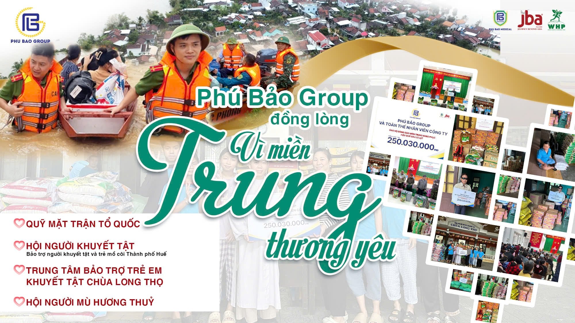 Phú Bảo Group lan toả giá trị từ tâm, đồng hành cùng miền Trung yêu thương sau bão lũ