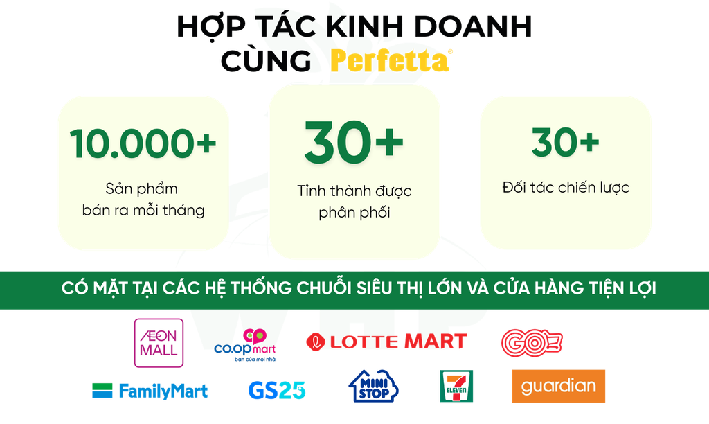 Perfetta Tuyển đại lý bán hàng