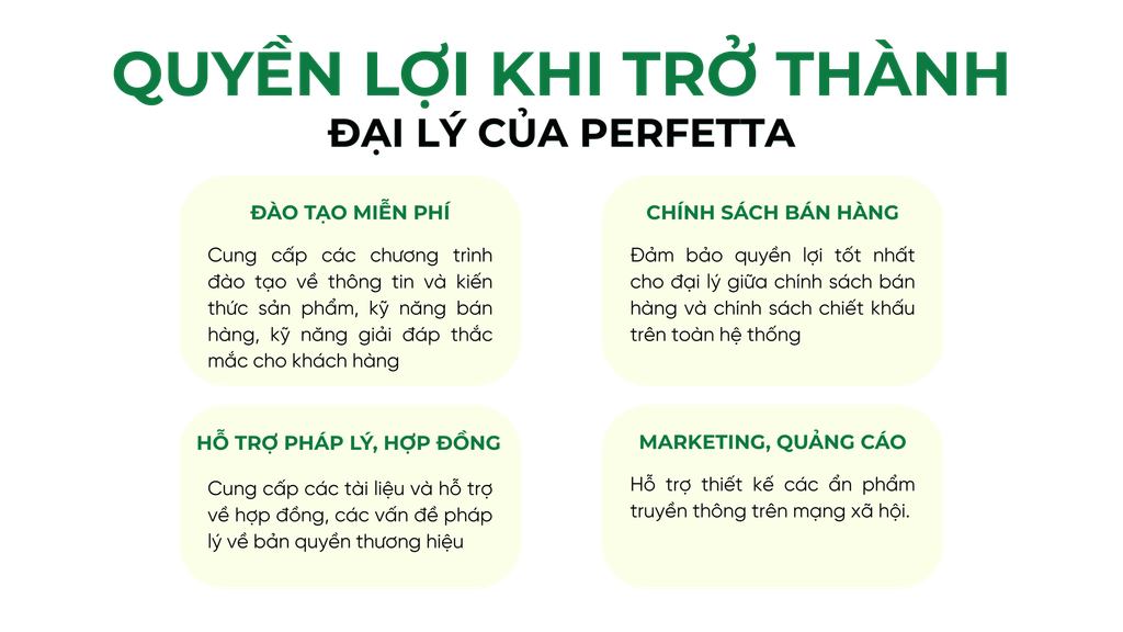 Quyền lợi khi trở thành đại lý Perfetta