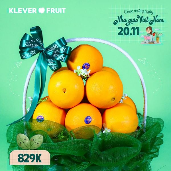 Giỏ Quà 20/11 – 829K: Trao sắc cam tri thức, gửi yêu thương tinh khiết