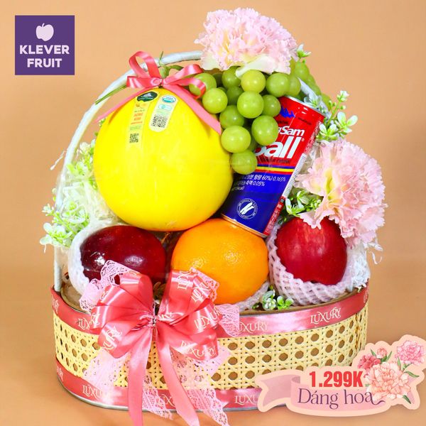 Hộp Mica Trái Cây Mix Hoa Tươi Tặng 20/10 Sang Trọng