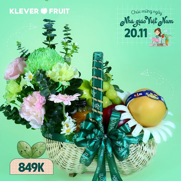 Giỏ Hoa Quả Tặng 20/11 – Lời Tri Ân Tươi Sáng Gửi Đến Thầy Cô