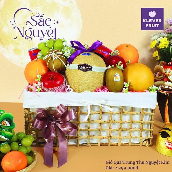 Giỏ Quà Trung Thu Nguyệt Kim – Quà Trung Thu Cao Cấp| Klever Fruit
