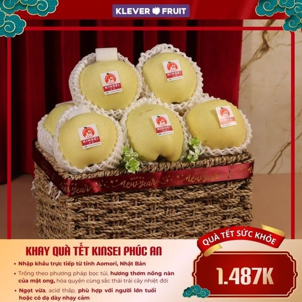 Giỏ Quà Tết 08 Trái Táo Vàng Kinsei Nhật Bản