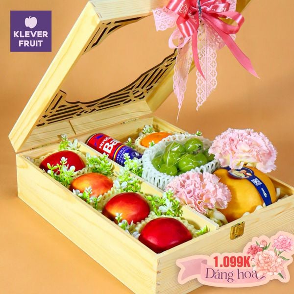 Hộp Quà 20/10 Mộc Hoa – Quà Tặng 20/10 Sang Trọng tại Klever Fruit