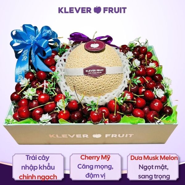 Hộp quà Dưa Giống Nhật Musk Melon Mix Cherry Đỏ Mỹ