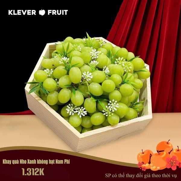 Hộp Quà Tết Nho Xanh Không Hạt Nam Phi