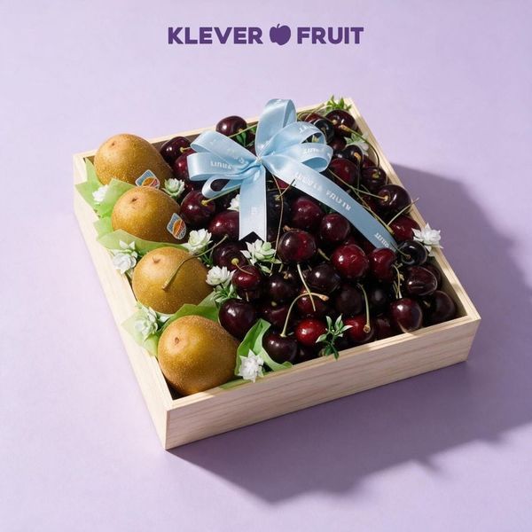 Hộp Quà Trái Cây Chúc Mừng Mix Cherry Đỏ và Kiwi
