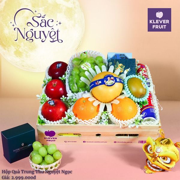 Hộp Bánh Trung Thu Mix Trái Cây Nhập Khẩu Nguyệt Ngọc | Klever Fruit