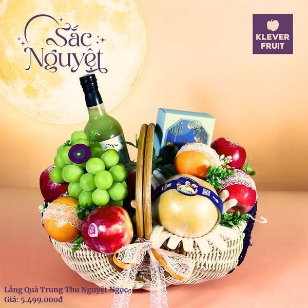Lẵng Quà Trung Thu Mix Bánh & Trái Cây Nhập Khẩu – Nguyệt Ngọc tại Klever Fruit