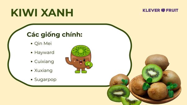 Cac giong kiwi xanh hien nay
