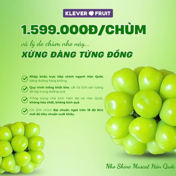 Nho Mẫu Đơn Hàn Quốc