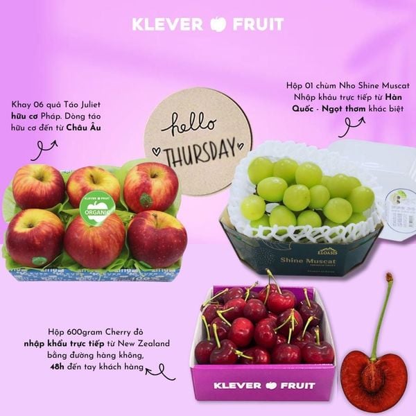 Vitamin Cho Gia Đình Thứ 5: Giữa Tuần Thư Thái Với Nho Mẫu Đơn, Táo Juliet, Cherry đỏ&nbsp;Tại Klever Fruit