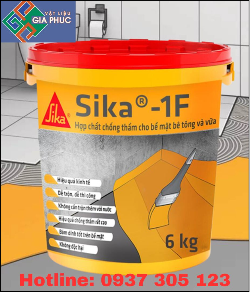 Sika®-1 F - THÙNG 6KG - CHỐNG THẤM SÀN MÁI BÊ TÔNG