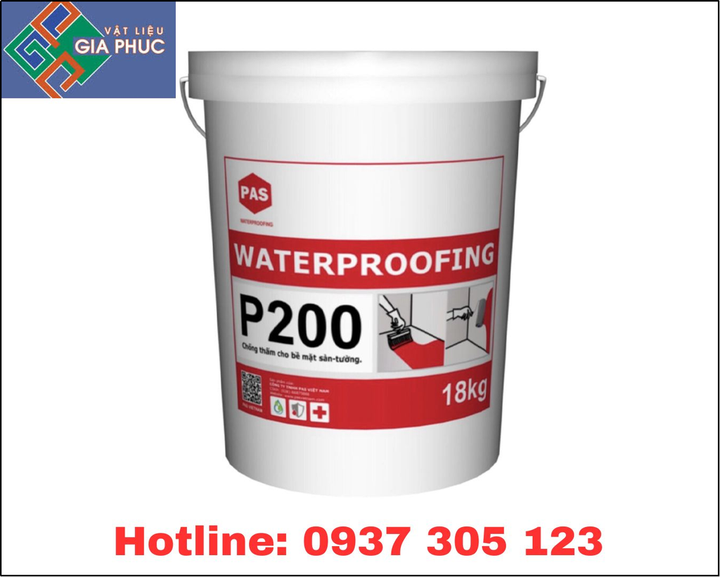 CHỐNG THẤM PAS P200/THÙNG 18KG - CHỐNG THẤM TƯỜNG MÁI - CHỐNG TIA UV