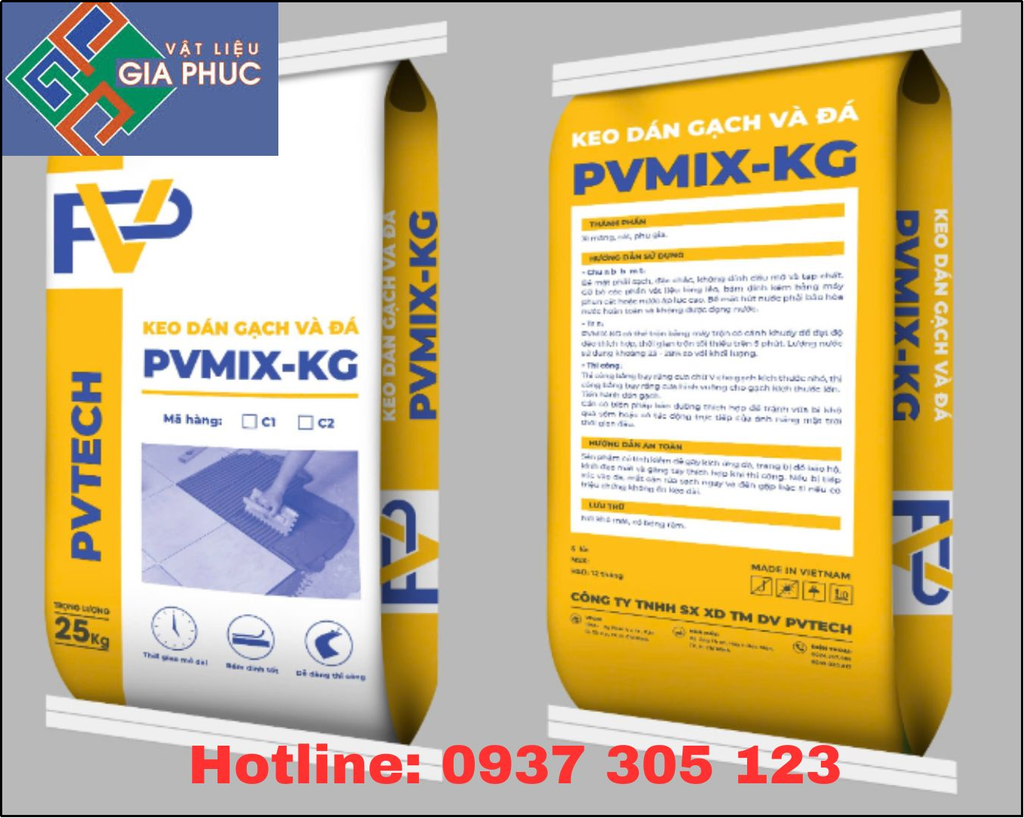 KEO DÁN GẠCH PVMIX-KG C1 25KG