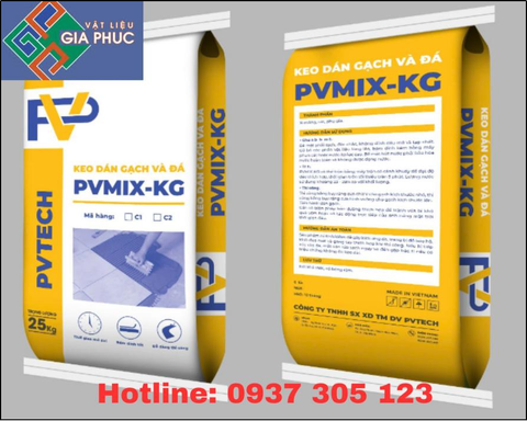 KEO DÁN GẠCH PVMIX-KG C1- KEO DÁN GẠCH CHUYÊN DÙNG CHO GẠCH KHỔ LỚN - BAO 25KG