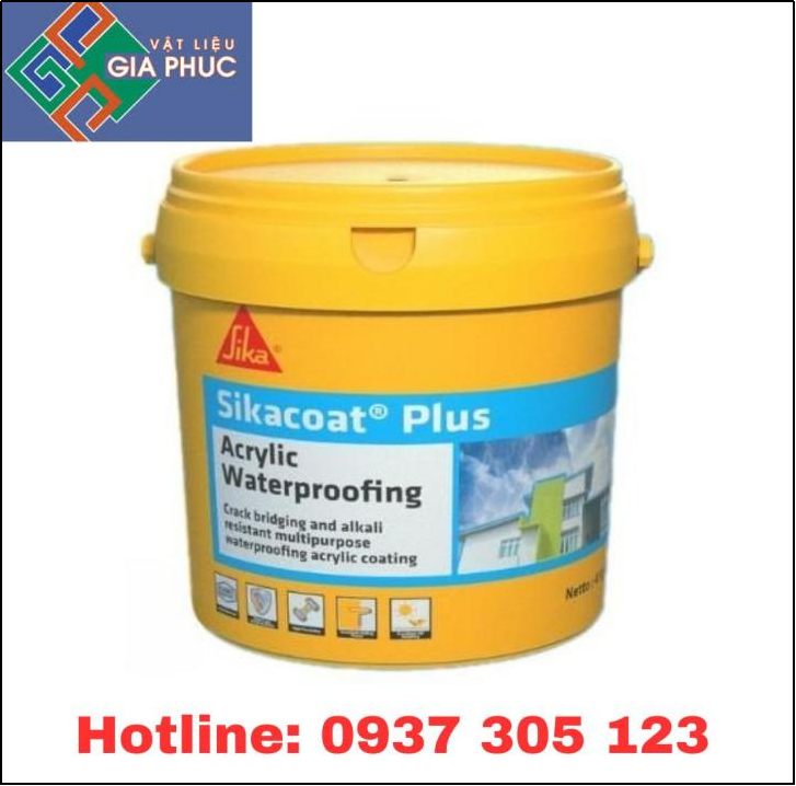 CHỐNG THẤM SIKACOAT PLUS - MÀNG CHỐNG THẤM TƯỜNG NGOÀI, SÀN MÁI - THÙNG 4KG