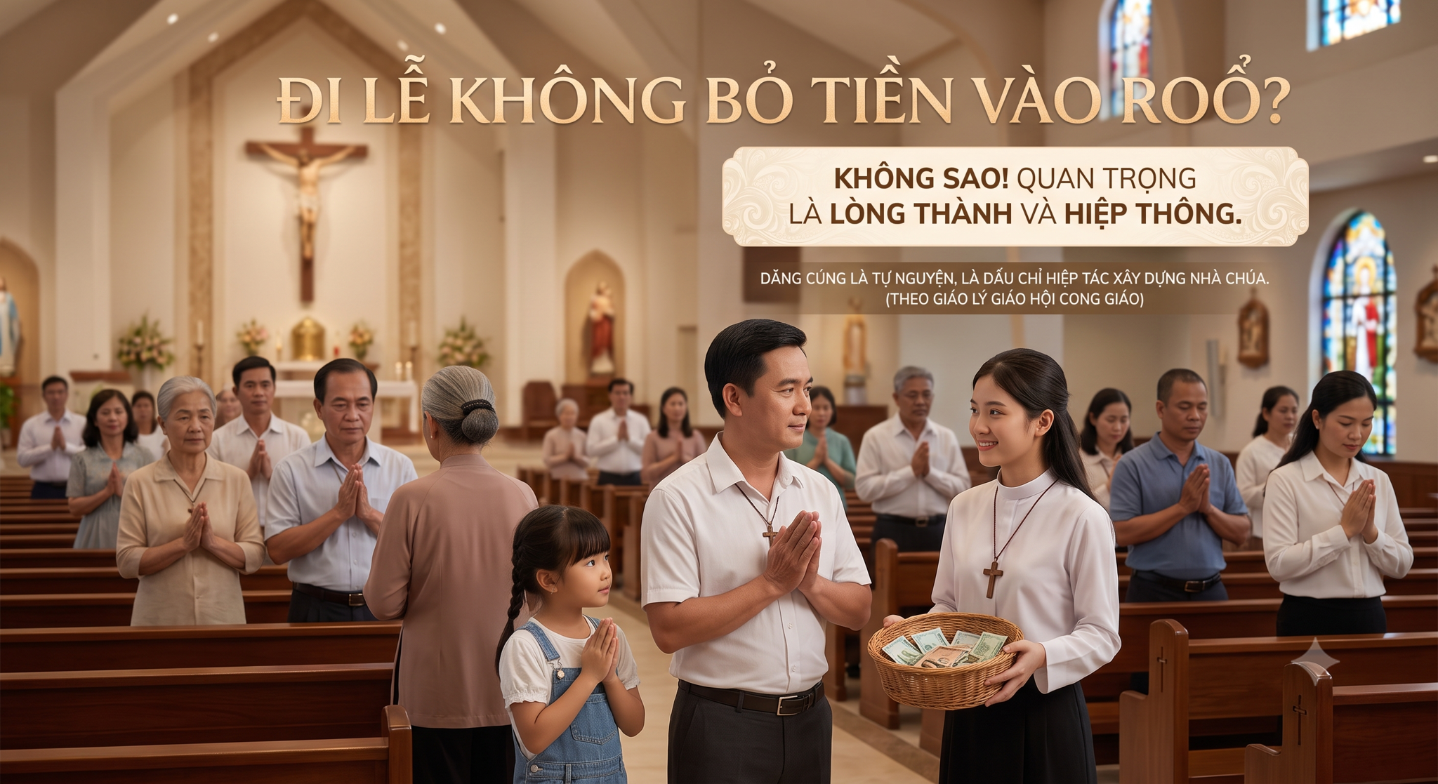 ĐI LỄ KHÔNG BỎ TIỀN VÀO RỔ CÓ SAO KHÔNG?