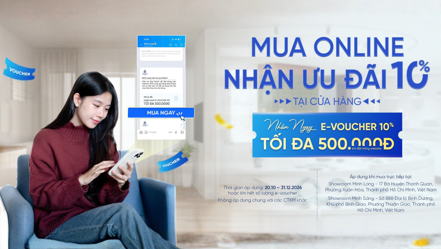 MUA ONLINE NHẬN ĐẶC QUYỀN TẠI SHOWROOM