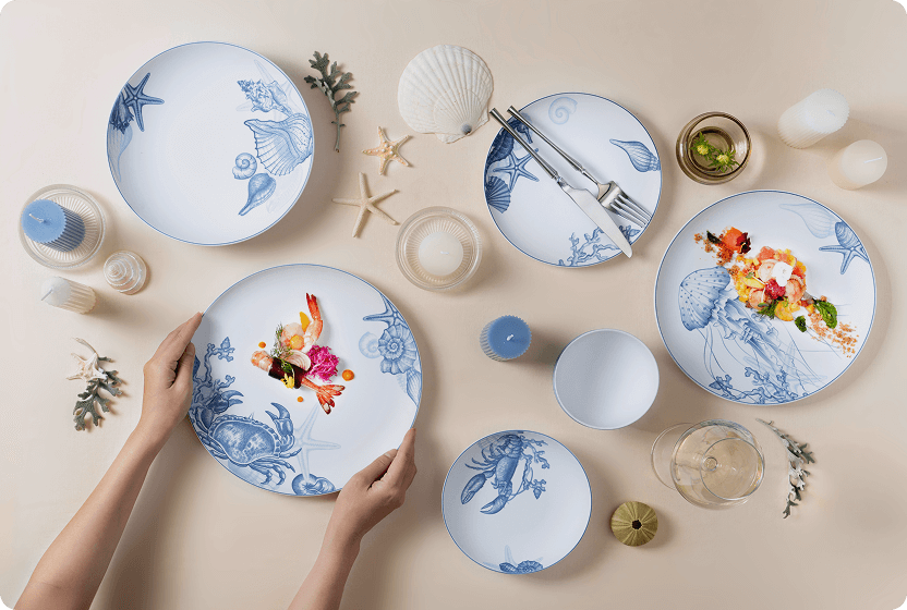 BỘ ĐỒ ĂN TIMELESS - ĐẠI DƯƠNG SƯƠNG MỜ