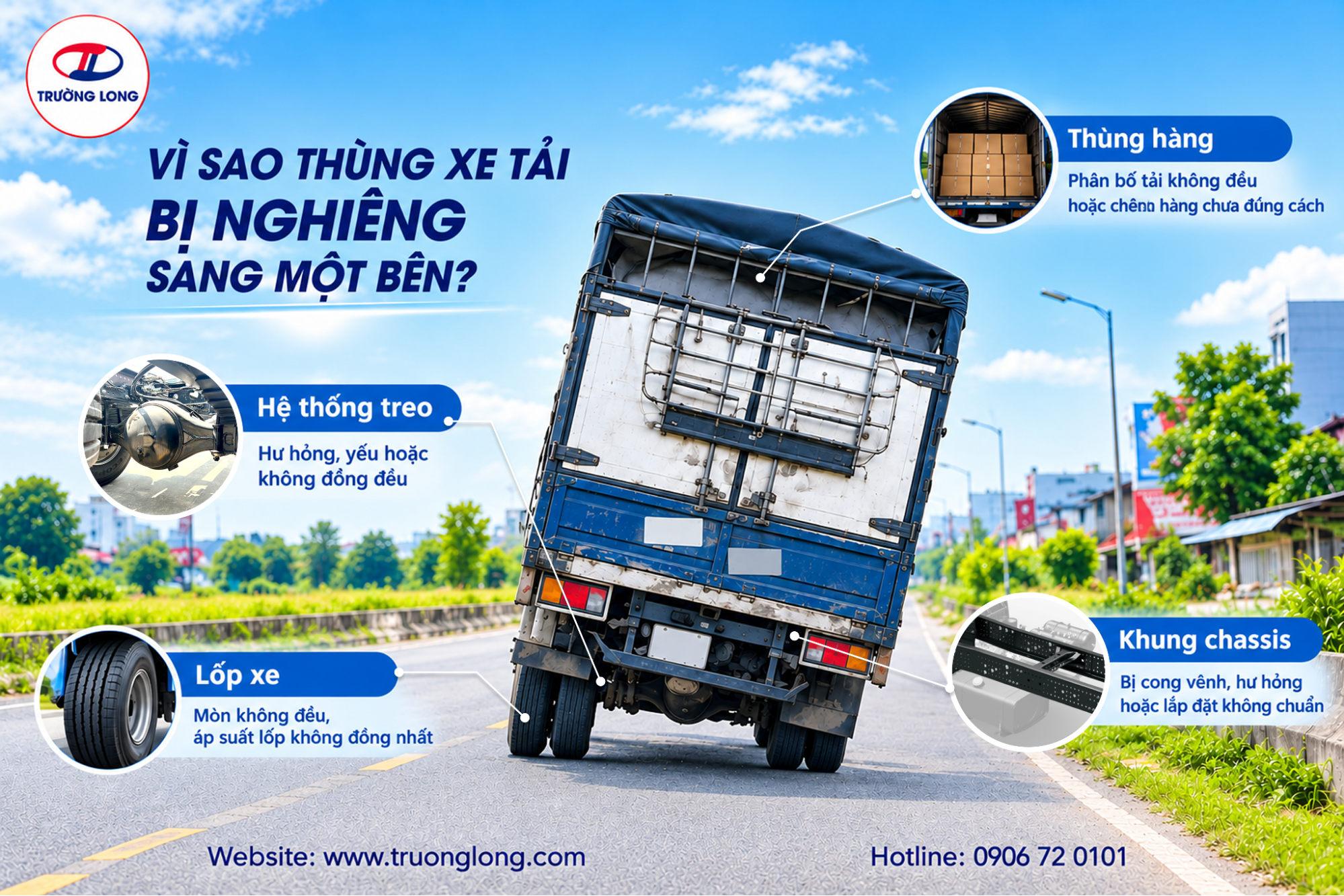 VÌ SAO THÙNG XE TẢI CÓ TÌNH TRẠNG NGHIÊNG SANG MỘT BÊN?