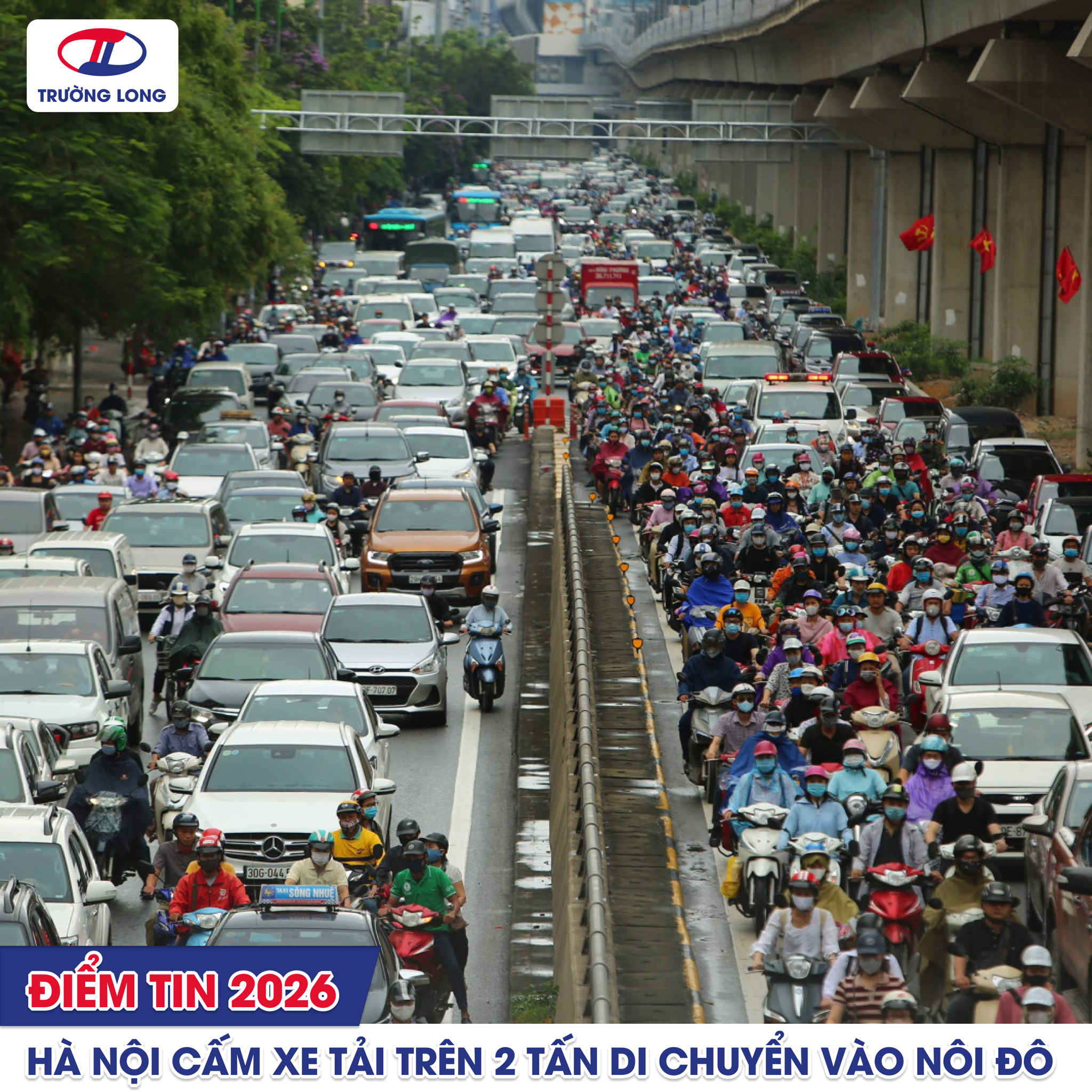 Hà Nội chính thức cấm xe tải trên 2 tấn di chuyển vào khu vực nội đô