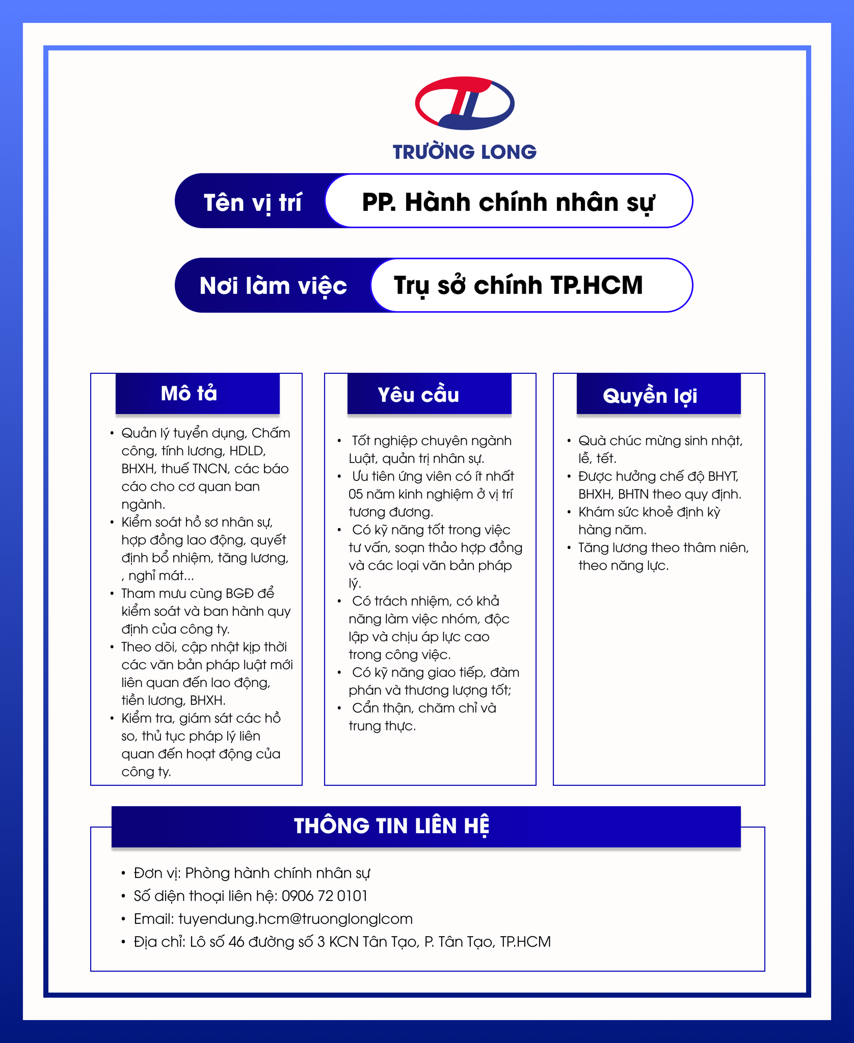 Phó phòng Hành chính nhân sự