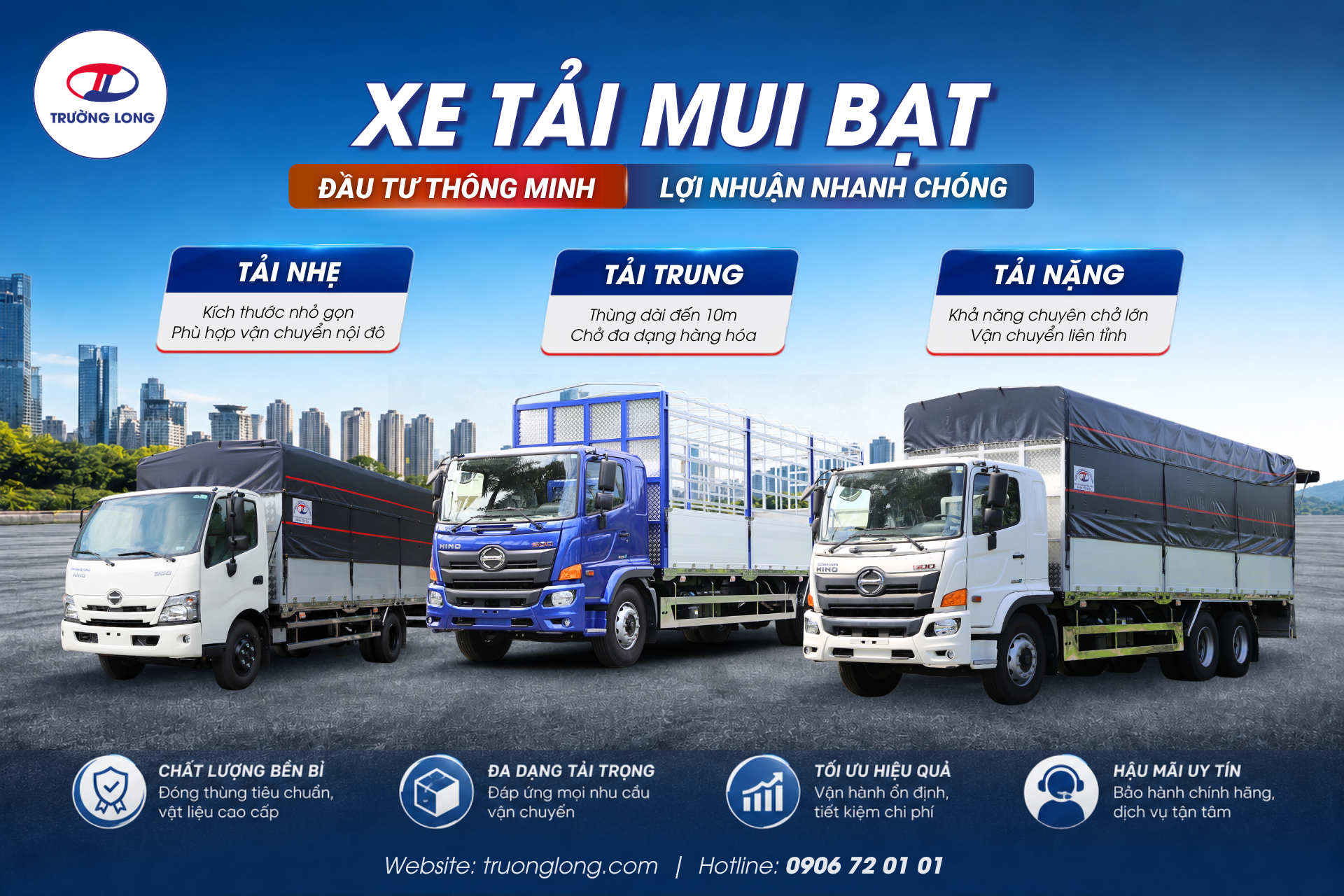 Xe tải mui bạt Hino