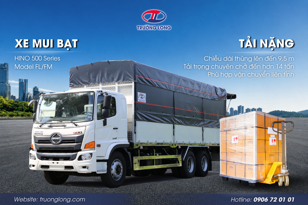 Xe tải mui bạt Hino tải nặng