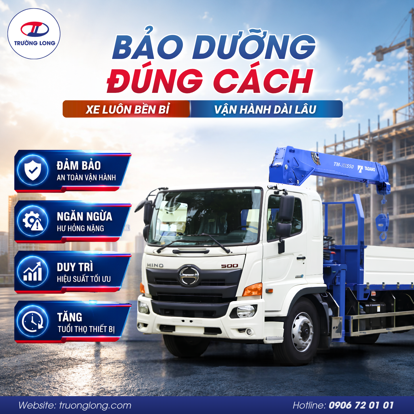 Bảo dưỡng xe tải cẩu Tadano
