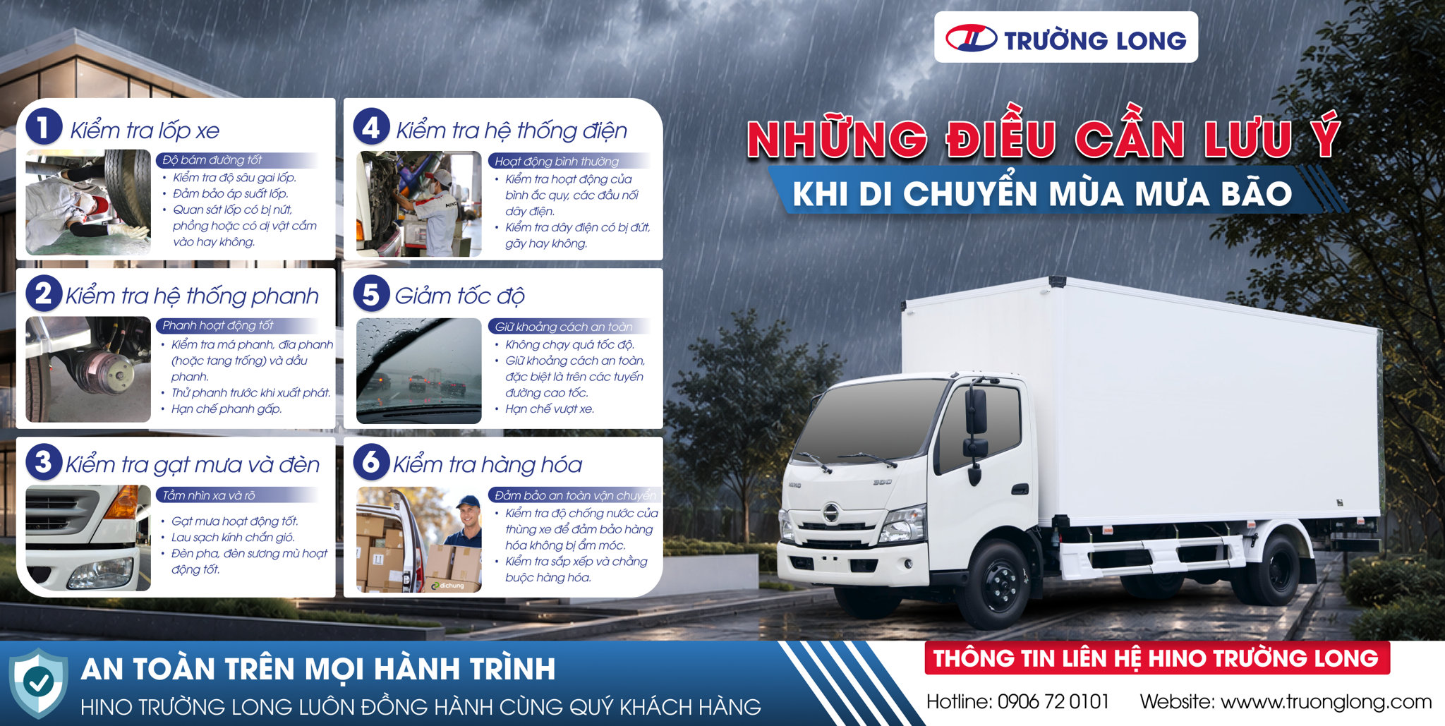 Lưu ý khi chạy xe tải mùa mưa