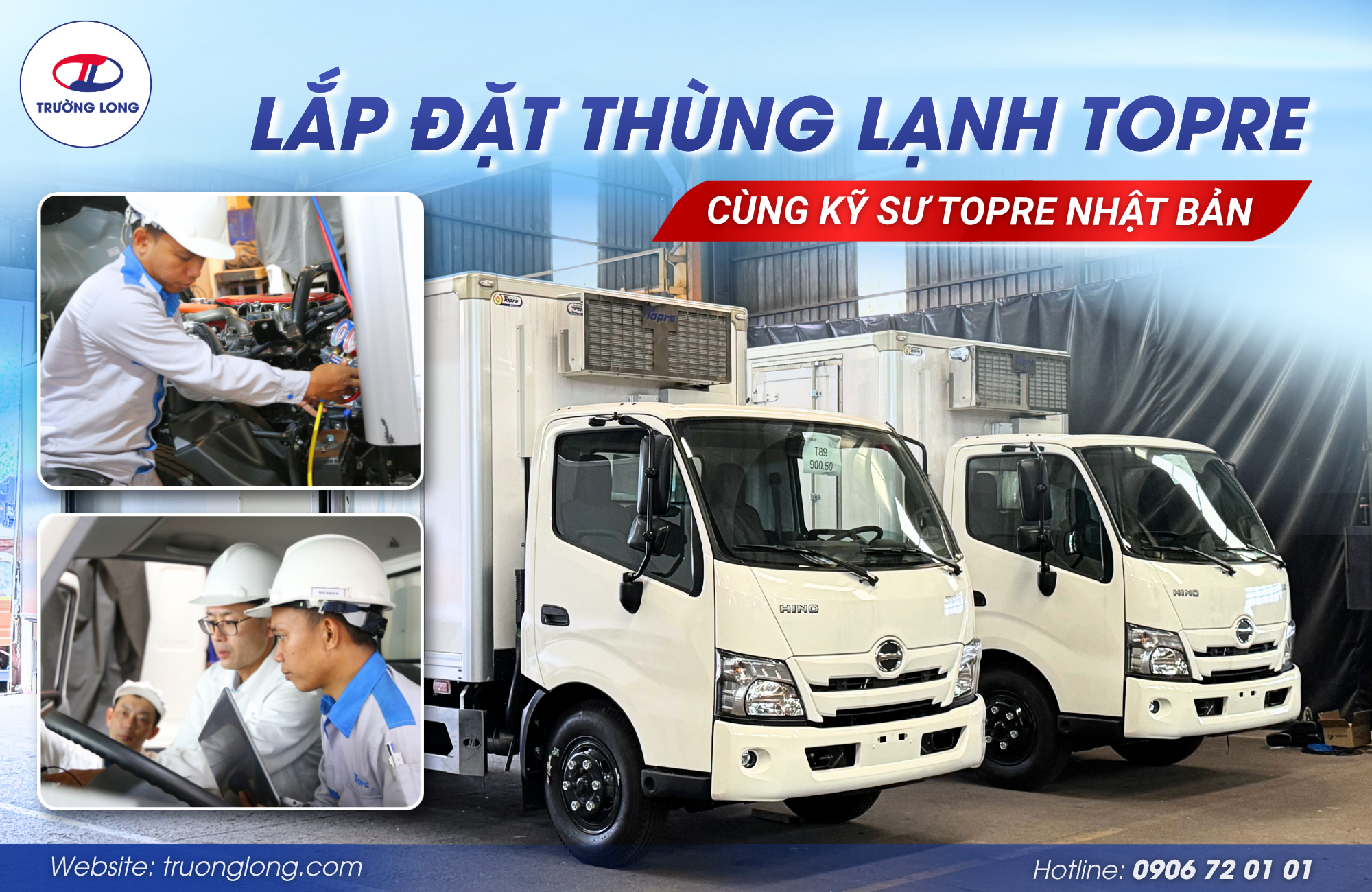 Lắp đặt thùng lạnh Topre lên xe Hino
