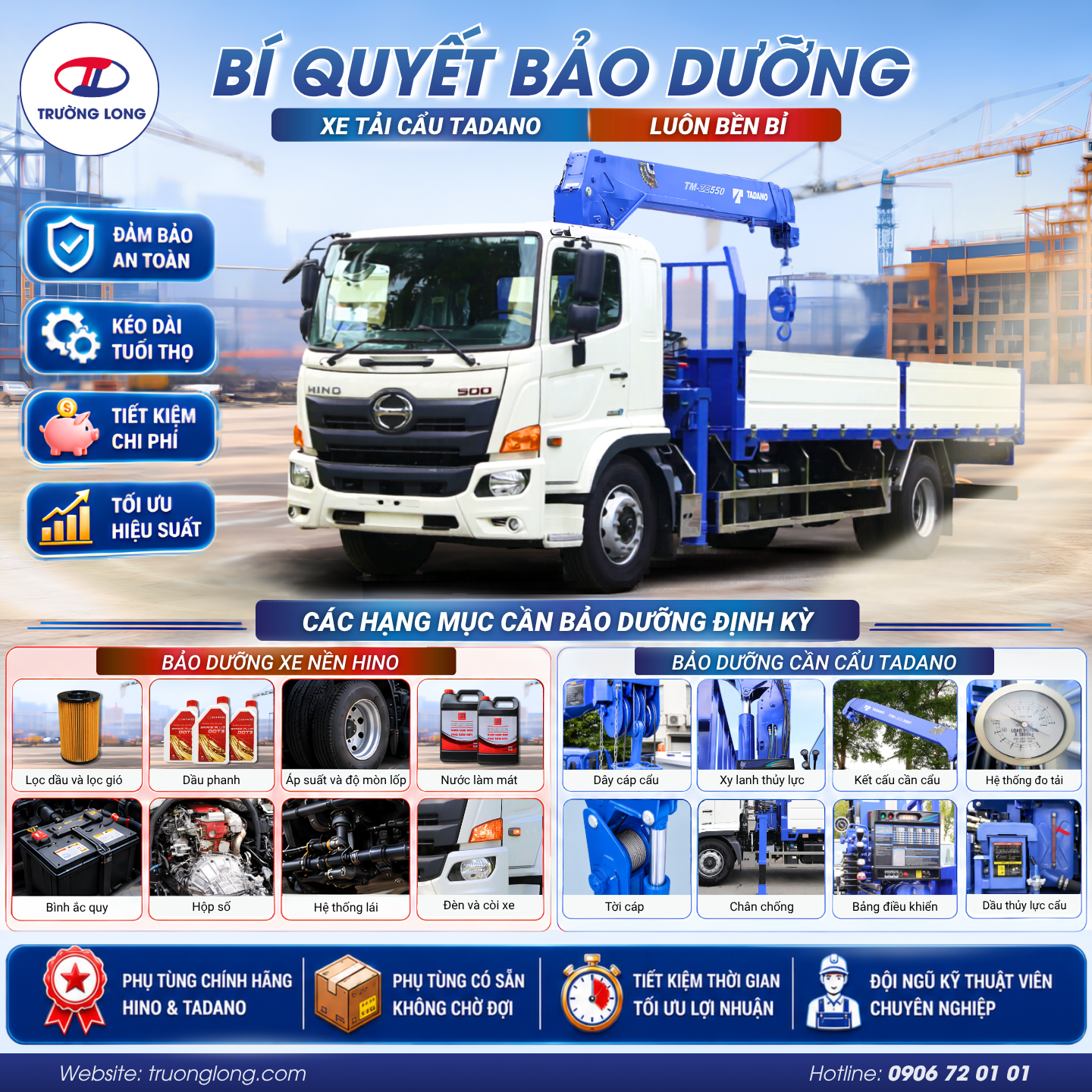 Bảo dưỡng xe tải cẩu Tadano