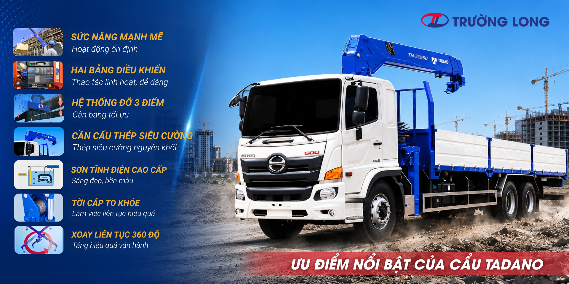 Ưu điểm xe tải cẩu Tadano