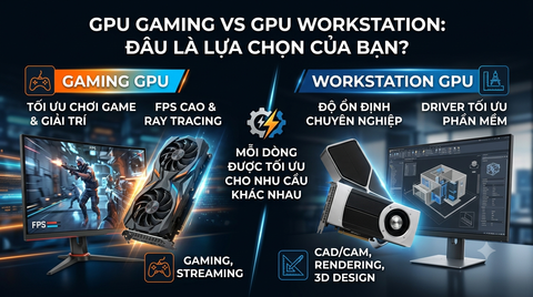 GPU Gaming và GPU Workstation khác nhau ở đâu? So sánh chi tiết để chọn đúng GPU