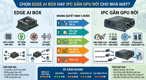 Edge AI Box hay IPC gắn GPU rời? Khung quyết định 5 bước cho nhà máy