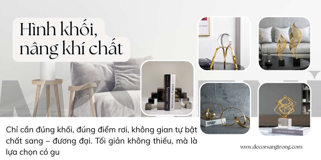 Tips chọn tượng nghệ thuật hình học phù hợp không gian tối giản, tạo hiệu ứng sang trang và đương đại