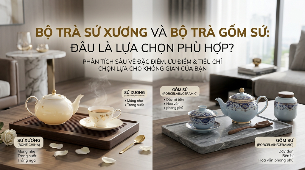 Bộ Trà Sứ Xương Và Bộ Trà Gốm Sứ: Đâu Là Lựa Chọn Phù Hợp Cho Bàn Trà Sang Trọng?