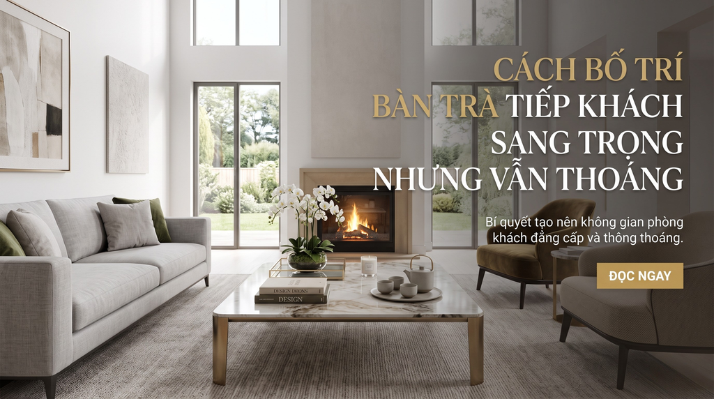 Bí Quyết Bố Trí Bàn Trà Tiếp Khách Sang Trọng Nhưng Vẫn Thoáng Đạt Cho Phòng Khách Modern Luxury