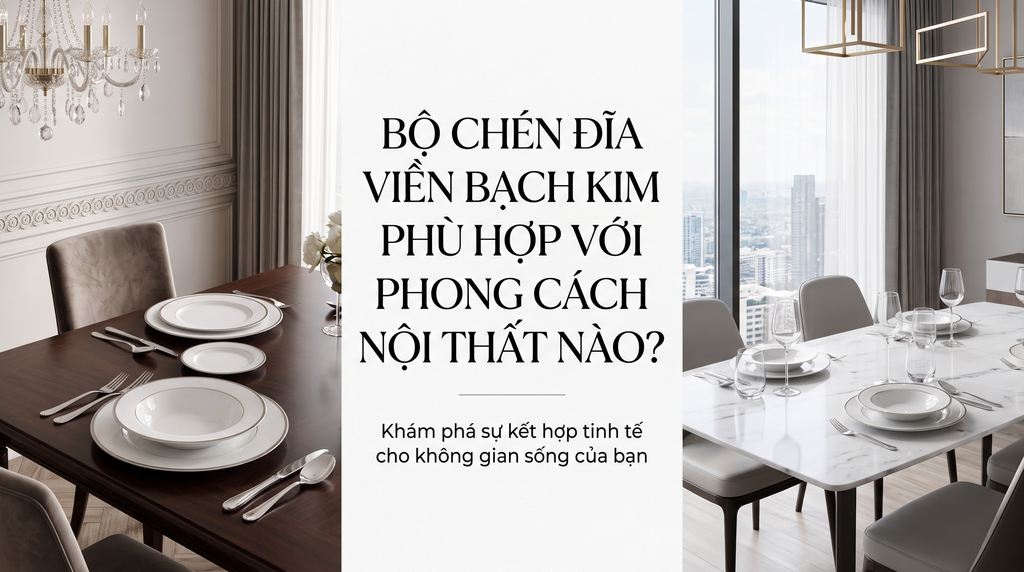 Bộ Chén Đĩa Viền Bạch Kim Phù Hợp Với Phong Cách Nội Thất Nào?