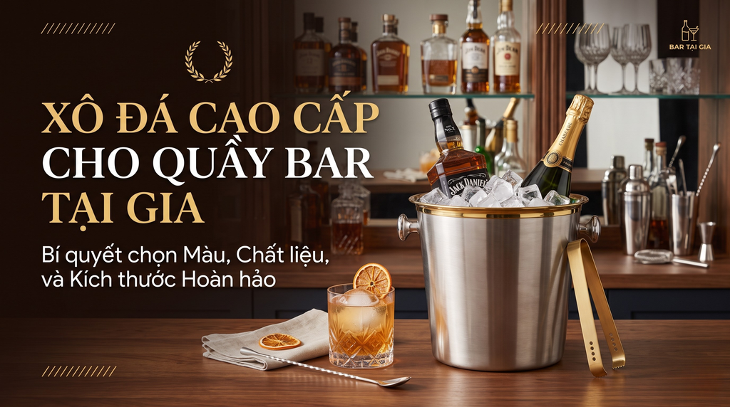Xô Đá Cao Cấp Cho Quầy Bar Tại Gia: Bí Quyết Chọn Màu, Chất Liệu Và Kích Thước Hoàn Hảo