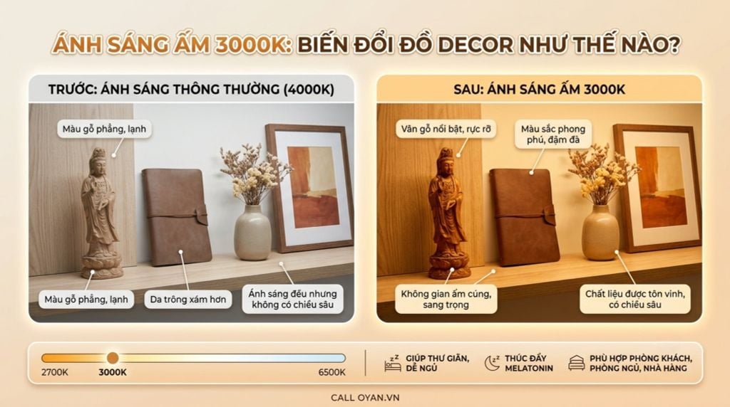 Ánh Sáng Ấm 3000K Giúp Đồ Decor Trông Khác Thế Nào Trong Không Gian Modern Luxury?