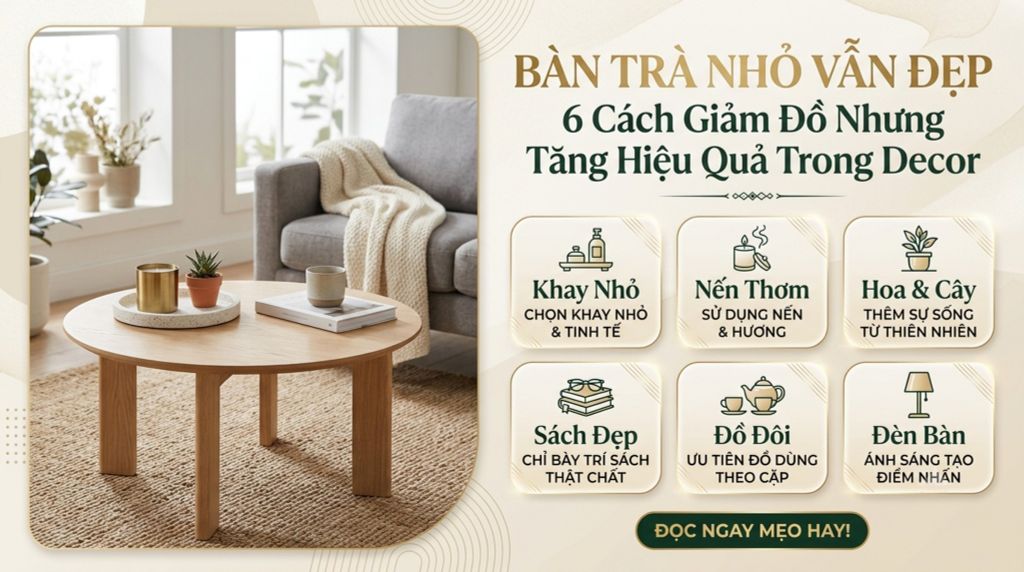 Bàn Trà Nhỏ Vẫn Đẹp: 6 Cách Giảm Đồ Nhưng Tăng Hiệu Quả Trong Decor