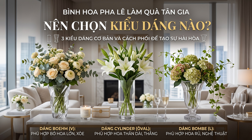 Bình Hoa Pha Lê Làm Quà Tân Gia: Tuyệt Tác Quà Tặng Nội Thất Sang Trọng & Ý Nghĩa