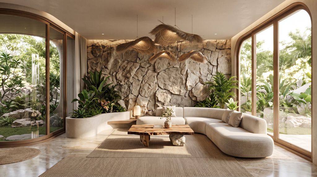 Biophilic Accent: Mang Hình Thái Tự Nhiên Vào Nhà Mà Không Cần Quá Nhiều Cây Xanh